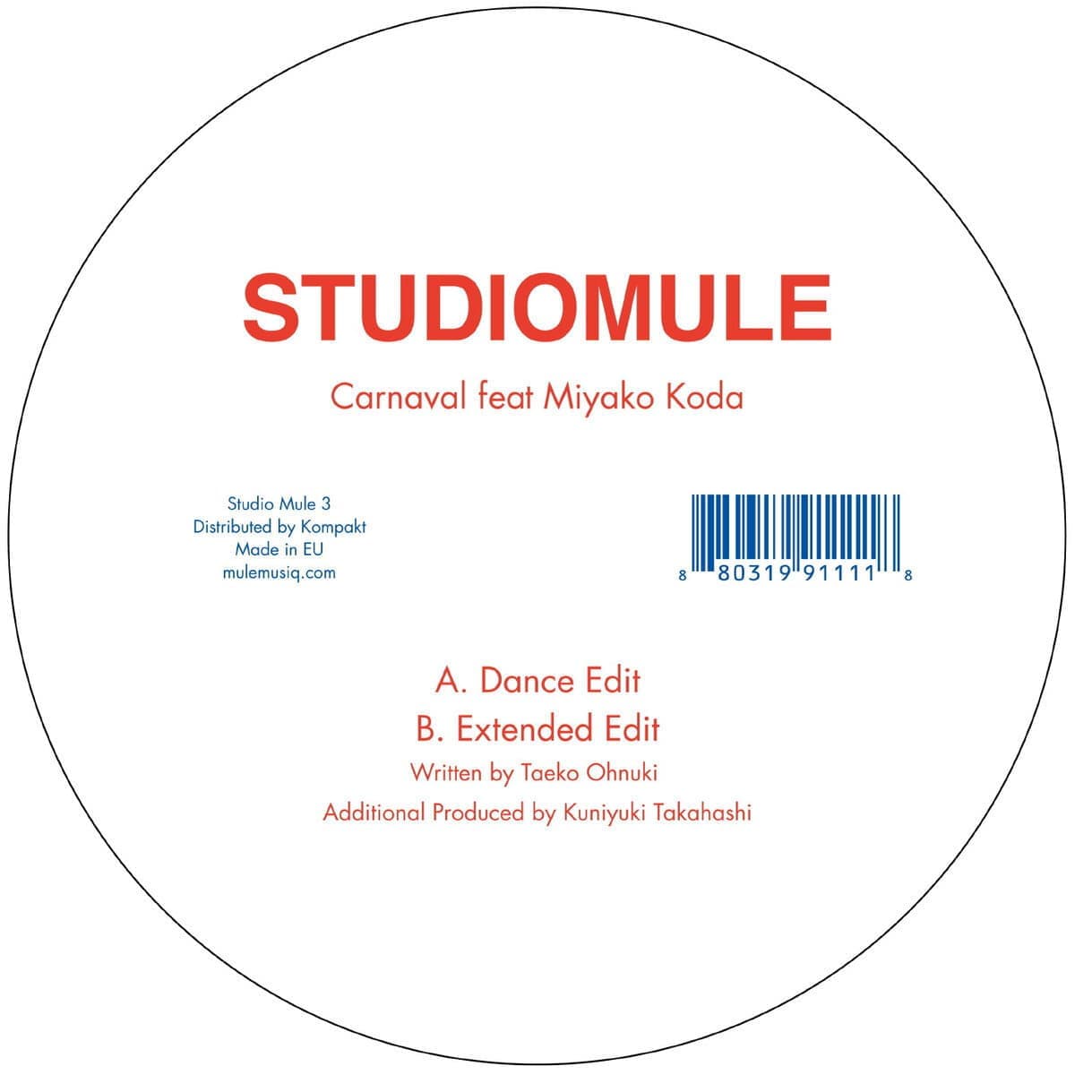 Studio Mule Featuring Miyako Koda - Carnaval (12")
